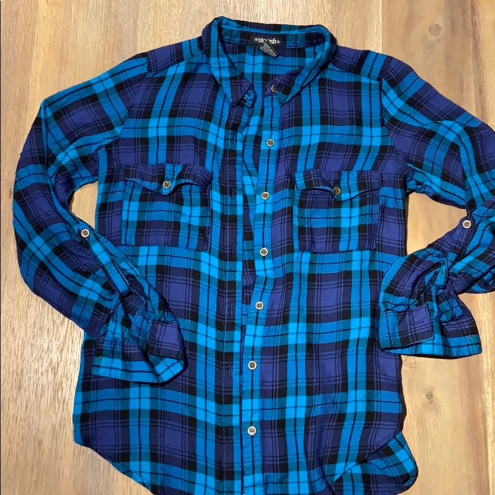 Button down plaid top